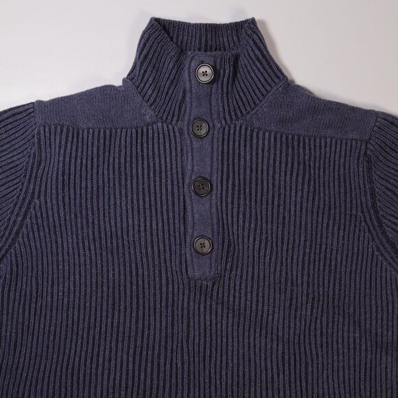 Wolsey Mens Size XL Jumper Wool Blend Heavyweight Blue High Neck Elbow Patches - Picture 2 of 10